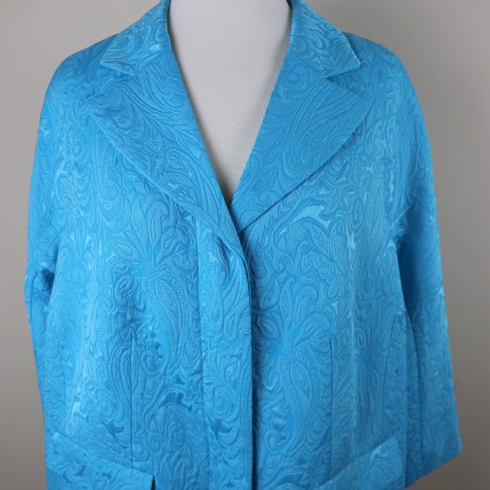 Talbots Woman Turquoise Matelasse Jacket NWT 12W
